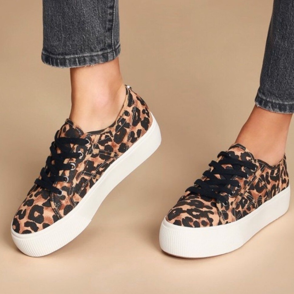 STEVE MADDEN EMMI LEOPARD PLATFORMS SNEAKERS SHOES